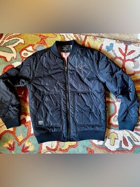 KIMES RANCH womens quilted bomber jacket in black! With a beautiful lining